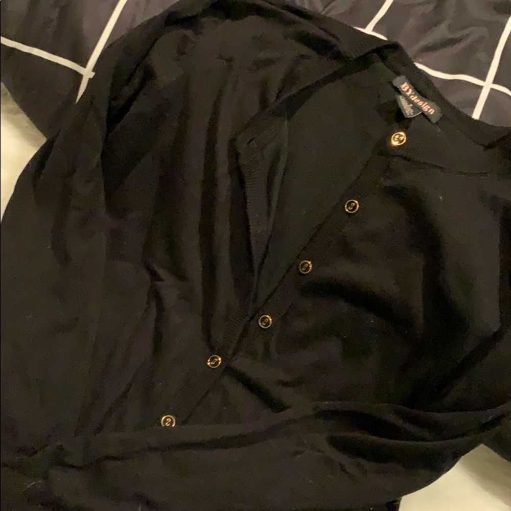 Black Button-Down Cardigan
